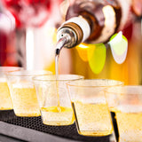 JOLLY CHEF 100 Pack 9 oz Gold Plastic Cups, Disposable Gold Glitter Plastic Cups Perfect for Wedding Thanksgiving, Christmas Party Cups