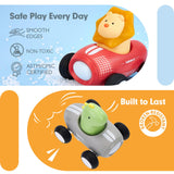 hahaland Toy Cars for Toddlers 1-3 - Push and Go Cars Musical Light up Toys for 1 Year Old Boy Gifts, Friction Powered Car Toddler Toys for One Year Old Birthday Christmas Baby Boy Girls Gifts, 3 PCS