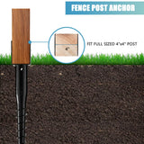 4 x 4 No-Dig Ground Anchor Post Holders, 27" Screw-in Stakes, 4 Pack