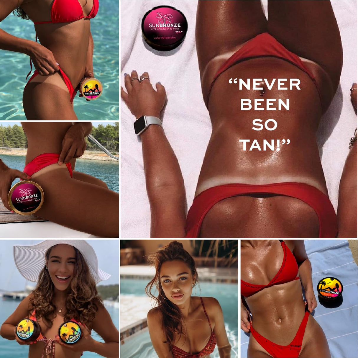 BANGBERRY Original Sun Bronze Ultra Tanning Butter - Pineapple Swirl, Use in the sun outdoor or tanning bed Better than tanning oil Tan faster with premium natural ingredients Safe for Sensitive Skin