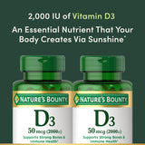 Nature's Bounty Vitamin D3, Supports Immune System and Bone Health, 50mcg, 150 Softgels (Pack of 4)