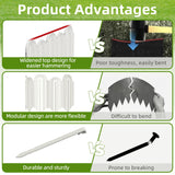 Ruppence 40Pcs 42ft White Garden Edging Border, Plastic Landscape Edging