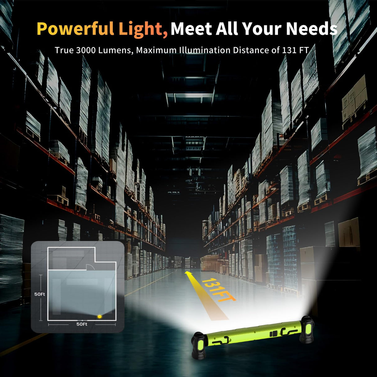 MechaniLite Under Hood Work Light Bar, 3000LM LED Magnetic Light Bar with Hooks, 5200mAh Cordless Rechargeable Hood Light Easter Birthday Gifts for Men/Mechanic/Car Repairing/Garage-Green(1 Pack)