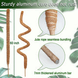 Soupiar 2 Pack 60'' Bendable Moss Pole for Monstera & Pothos - Tall Handmade Coco Coir Plant Support Stakes for Large Climbing Indoor Plants, Potted Houseplant Trellis Accessories