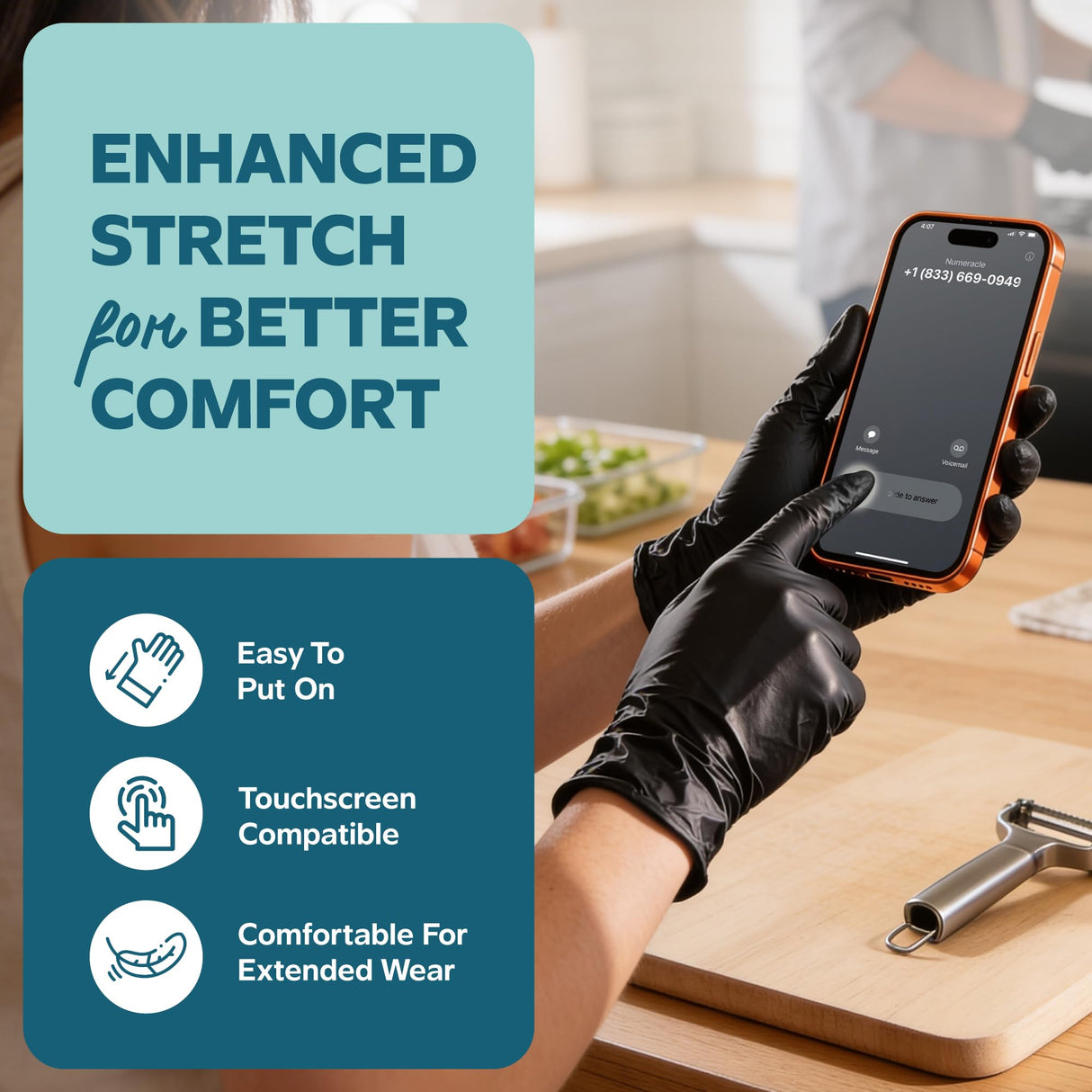 Comfy Package GUSTO Black Nitrile Gloves [200 Count] 6 Mil, HEAVY DUTY Disposable Gloves for Food Prep, Cooking, Tattoo, Cleaning – Latex-Free, Powder-Free, Textured Fingertips - X-Large (Formerly