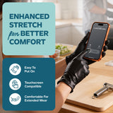 Comfy Package GUSTO Black Nitrile Gloves [200 Count] 6 Mil, HEAVY DUTY Disposable Gloves for Food Prep, Cooking, Tattoo, Cleaning – Latex-Free, Powder-Free, Textured Fingertips - X-Large (Formerly