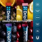 DripDrop Hydration Packets - Juicy Variety Pack - Single Serve Electrolytes Powder Drink Mix - Grape, Fruit Punch, Strawberry Lemonade, Cherry - Non-GMO, Gluten Free, Vegan - 32 Sticks