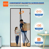MAGZO Magnetic Screen Door Fit Door Size 36 x 82 Inch, Screen Size 38" x 83" Strong Magnets Mesh, Reinforced Fiberglass Net for Patio and Front Entrances, Gray