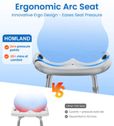 HOMLAND Shower Chair for Inside Shower, FSA/HSA Eligible, Adjustable Shower Stool with Strong Non-Slip Feet, 350 lbs Shower Seat for Inside Tub, Bench Bath Chair for Elderly and Disabled, Grey