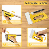 YEAHOME T50 Heavy Duty Staple Gun Kit, Upholstery Staple Gun with 6000 T50 Staples of 1/4, 3/8, 1/2 Inch, Manual Stapler Gun for Wood, Crafts, Wall, DIY & Professional Use