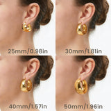 LOUMILEO 24MM Wide Thick Gold Hoop Earrings for Women Lightweight 30MM