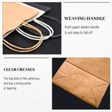 Gift Bags 8.25"X5.9 "X3.15" 100pcs Brown Kraft Paper Bag with Handles for Small Business Christmas Bulk, Wedding, Party Favor, Shopping, Lunch, Halloween Trick-or-Treat Bags