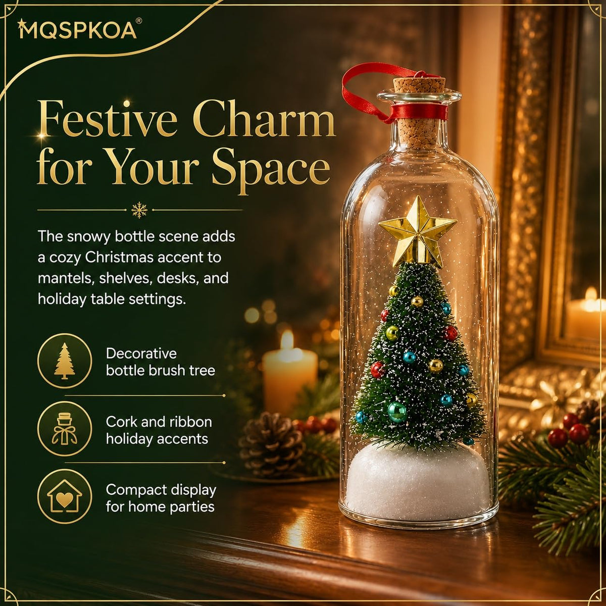 Forever Voice Recordable Ornament Glass Christmas Tree Message in a Bottle