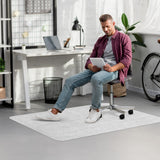 Blvornl Office Chair Mat - 35"x 48" Desk Computer Mat for Hard Wood and Tile Floor, Large Anti-Slip Hard Floor Protector, PVC Mat Desk Rug Light Grey