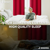 BGment Red Blackout Curtains 63 Inches Long for Bedroom - Thermal Insulated Drapes with Rod Pocket Room Darkening Christmas Decorative for Living Room, 42 x 63 Inch, 2 Panels