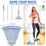String Mop Heavy Duty for Floor Cleaning- Industrial Commercial Wet Mop with 59inch Mop Handle for Home,Garage,Office, Workshop, Warehouse Floor Cleaning