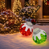 Tngan 2 Pcs Outdoor Christmas Ornaments, Lighted Pop-Up Holiday Ball Decoration with 160 LED Lights, 8 Light Functions, Lighted Collapsible Christmas Outdoor Decorations for Yard, Patio, Home