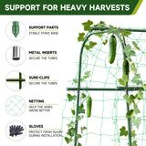 HIRALIY Cucumber Trellis for Climbing Plants, 5.25ft Tall, Green