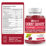 Beet Root Gummies, Nitric Oxide Supplement for Men Women | Organic Beet Gummy with Grape Seed, Pomegranate, Black Pepper, Vitamin C, B12