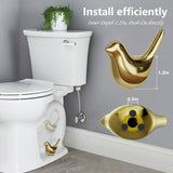 MENNTY 2Packs Ceramic Gold Birds Toilet Bolt Caps & 4Packs Universal Toilet Bolt Covers, Bathroom Decorative Toilet Floor Screw Cover Caps Easy Installation