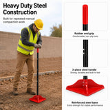 8" x 8" Steel Tamper Tool with 48" Handle, Heavy Duty Hand Compactor for Soil, Gravel, Dirt, Asphalt, Pavers, Driveway Repair, Lawn & Landscaping