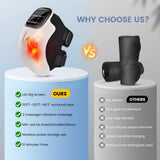 Pokytcox Knee Massager, Large LED Screen, Adjustable Temperature,Cordless Knee Massager with Heat and Vibration, Portable Massager for Knee Discomfort, Longer Knee Straps 48CM