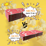 YESMONA 100 Pcs Flat Bottom Popcorn Bags, 2 oz Paper Popcorn Bags for Family Movie Night Baseball Themed Carnival Christmas Birthday Party