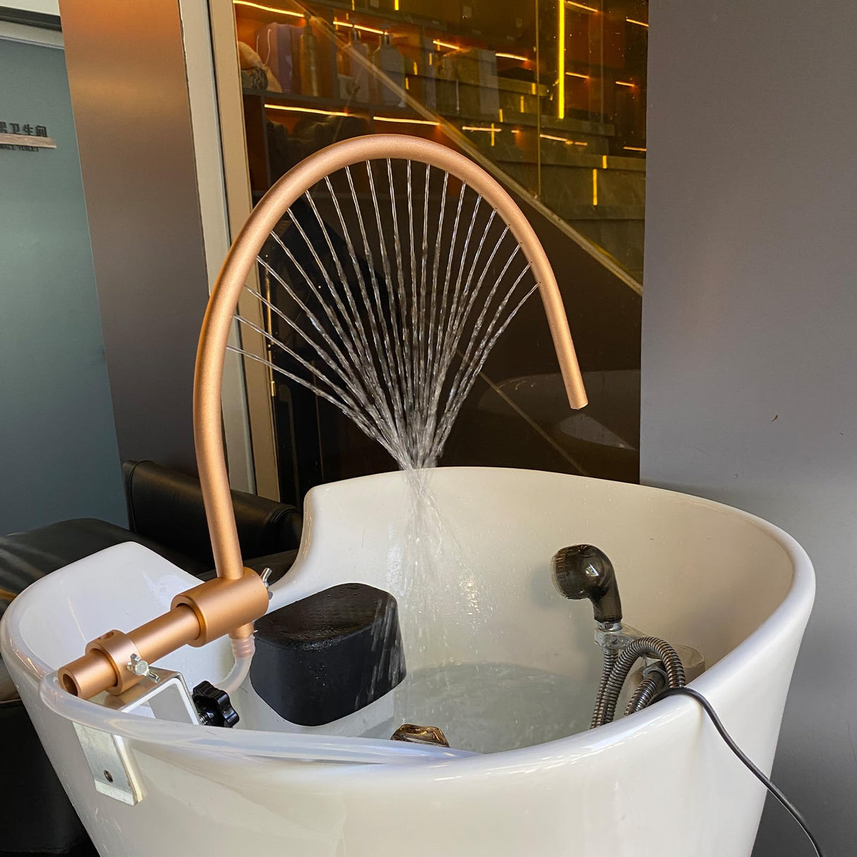 Generic Modern U-Shaped Head Spa Equipment Shampoo Bowl Waterfall Hydrotherapy Adjustable Fits Most Shampoo Basin Bed Massage Salon Equipment