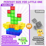Feoxialy Magnetic Blocks 52pcs Translucent Magnetic Cubes Building Blocks