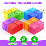 Feoxialy Magnetic Blocks 52pcs Translucent Magnetic Cubes Building Blocks