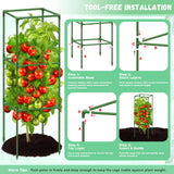Riare 6 Pack 45in Square Tomato Cages for Garden, Heavy Duty Tomato Trellis