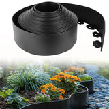 Hugeleaf 4.5 Inch Tall Landscape Edging 60 Feet Garden Edging with 60 Spikes, Plastic Landscape Border Edging for Landscaping Lawn, Flower Beds(Black)