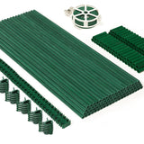 MAXPACE 249pcs Garden Stakes Kit: Includes 80 Sets of Fiberglass Plant Sticks Supports & Accessories for DIY 4ft, 5ft, 6ft, 7ft Stakes for Tomato, Vegetables, Indoor & Outdoor Gardening Supplies