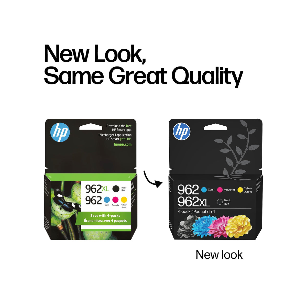 HP Original 962 Cyan, Magenta, Yellow / 962XL Black Ink Cartridges (4-Pack) | Works OfficeJet 9010 Series, OfficeJet Pro 9010, 9020 Series | Eligible for Instant Ink | 3JB34AN