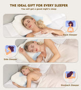 Osteo Cervical Pillow for Neck Pain Relief, Hollow Design Odorless Memory Foam Pillows with Cooling Case, Adjustable Orthopedic Bed Pillow for Sleeping, Support for Side Back Sleepers