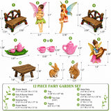 Mood Lab Fairy Garden Figurines - Miniature Decor Set (12 pcs) - Statues & Accessories - Outdoor & Indoor Garden Decor