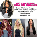 12A Human Hair Bundles 400g Body Wave Bundles Human Hair Extensions 12 14 16 18 Inch Brazilian Virgin Body Wave 4 Pieces Deals Unprocessed Brazilian Quick Weave Extensions Natural Black