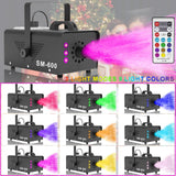 Snow Machine with LED Lights 600w, Remote Control, Perfect for Parties Indoor, Christmas, Wedding, Stage Effect，A-600w
