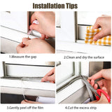 33 Ft Gray Self-Adhesive Soundproofing Weather Stripping for Doors and Windows, 0.35" Wide x 0.2" Thick