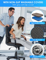 WISIMMALL Gel Seat Cushion Portable Massage Travel Cushions, 14.5" x 10.5" Thick Foldable Seat Cushion for Car Office Chair Wheelchair Hip, Coccyx, Sciatica, Pressure Sores Tailbone Pain Relief