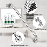 2 Pack 24 inch Shower Grab Bars 1.25 inch ADA Safety Grab Bars for Bathroom 500 lbs Support 304 Stainless Steel Assist Bath Handle Brushed Nickel