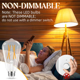 GvvooHome Edison Bulbs, E26 LED Bulb 60 watt Equivalent, Non-Dimmable, Soft White 2700K, ST58 Vintage Light Bulbs, 90+ CRI, 6W 600LM, E26 Medium Base, Clear Glass, 12 Pack