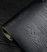 Black Wallpaper - Wood Peel and Stick Wallpaper – Black Wood Self-Adhesive & Removable Wall paper for Countertop Furniture Kitchen Wall, Countertop Contact Paper, Easy to Clean, 17.7 ''×590 '' Vinyl