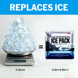 ABOXOBOG Reusable Ice Packs for Coolers Long Lasting Gel Freezer Packs for Lunch Bags Cooler Backpack Lunch Box, Keeps Food Cold Fresh (9.8"x9.8"x3P)