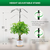 SANSI Grow Light for Indoor Plants, 3 Head LED Plant Lights for Indoor Growing, Full Spectrum 79"-90" Height Adjustable, 4/8/12H Timer, Dimmable, High PPFD for Large Tall Plants, Upgraded Stakes