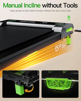 AKLUER Walking Pad with Incline, Incline Treadmills for Home, 2.5 HP Under Desk Treadmill Small with Remote Control, Walking Pad Small Treadmill with LED Display
