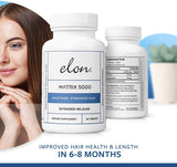 Elon Matrix 5000 - Biotin 5000mcg Vitamins for Hair Growth w/Extended Release - Promotes Healthy & Strong Hair - Pack of 2 (120 Day Supply)