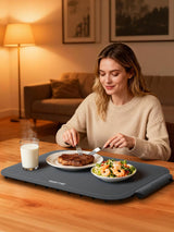Food Warming Mat, Electric Food Warming Tray with 3 Adjustable Temperature, Fast Full Surface Heating Auto Shut-Off, Food Grade Silicone Food Warmer for Parties Buffet Countertop Home Travel (Gray)