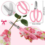 14 Pcs Mother's Day Rose Stripper Thorn Remover Tool Garden Pruning Shears Scissors Kit Leaf Stripping Tool Floral Gloves and Floral Tape Flower Stripper Kit Gift for Wedding Outdoor Gardening(Pink)
