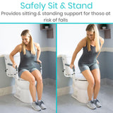 Vive Toilet Safety Rail - Adjustable Grab Bar - Compact Support Frame with Handrail for Bathroom Toilet Seat - Easy Installation for Handicap Senior Bariatrics, Elderly Balance - Padded Hand Armrest